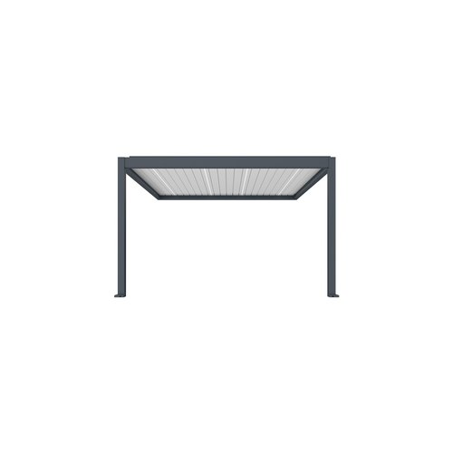 Charcoal / White Caribbean Motorised Wall Mounted Louvre Roof Aluminium Pergola