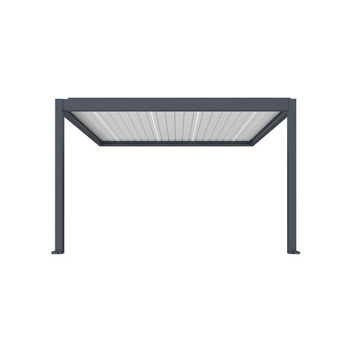 Charcoal / White Caribbean Motorised Wall Mounted Louvre Roof Aluminium Pergola