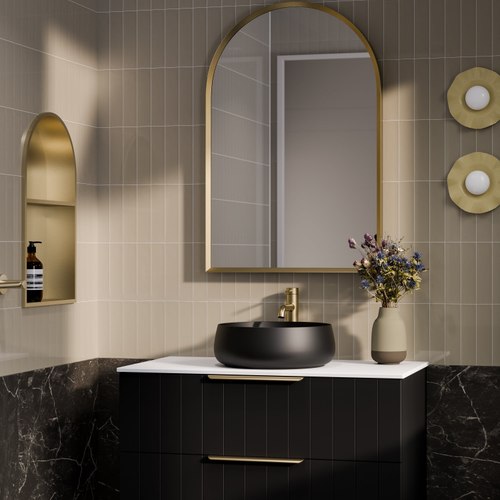 Matte Black Lineare 900 Coastal 2 Drawer Vanity