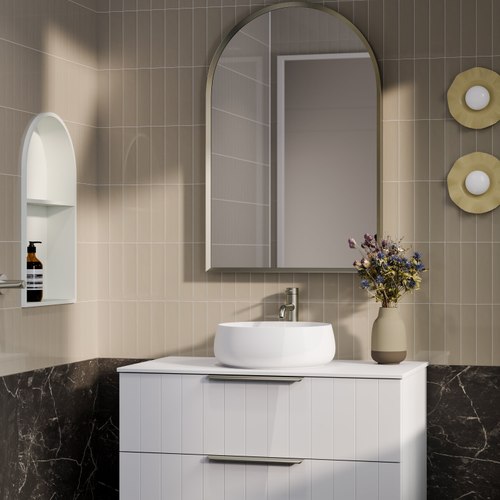 Matte White Lineare 900 Coastal 2 Drawer Vanity