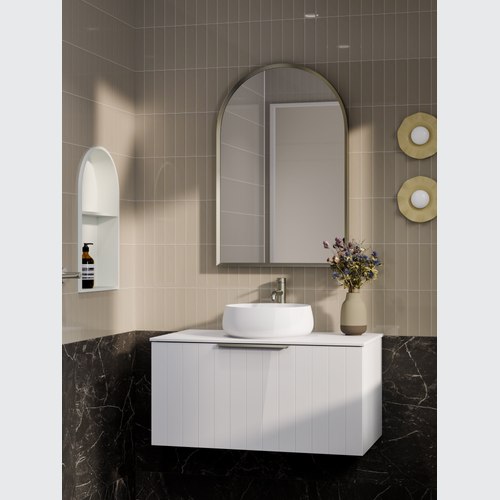 Matte White Lineare 900 Coastal Single Drawer Vanity