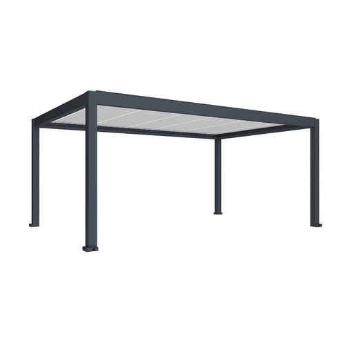 Charcoal / White Tasman Motorised Freestanding Louvre Roof