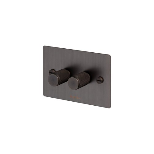 Smoked Bronze 2 Gang Dimmer