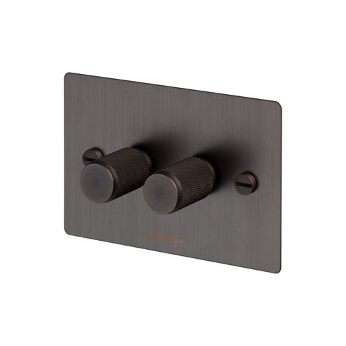 Smoked Bronze 2 Gang Dimmer