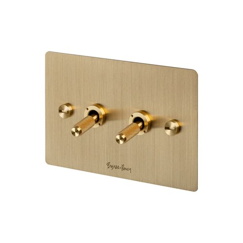 Brass 2 Gang Toggle Switch