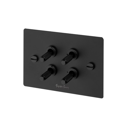 Black 4 Gang Toggle Switch