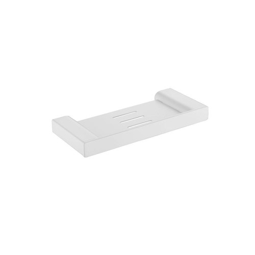 Matte White Pure Metal Shower Shelf 250mm