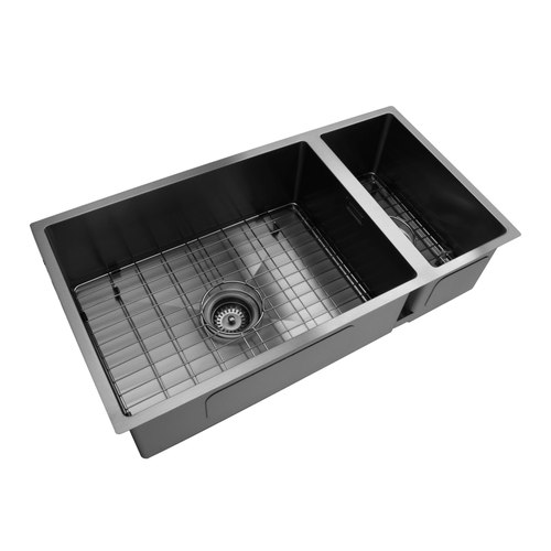Gunmetal Code Aspen Double Bowl Pvd 304 Stainless Steel Sinks