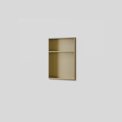 Brushed Brass Acacia Shower Niche with Shelf