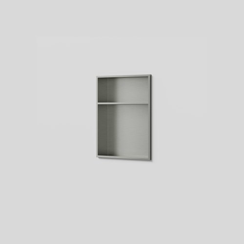Brushed Nickel Acacia Shower Niche with Shelf