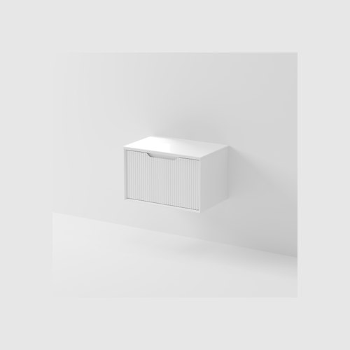 White Aria 750 Wall Hung Vanity | Villastone Slab Top