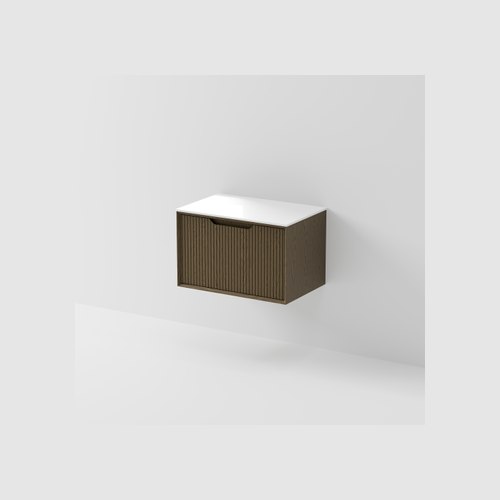 Smoked Ash Aria 750 Wall Hung Vanity | Villastone Slab Top