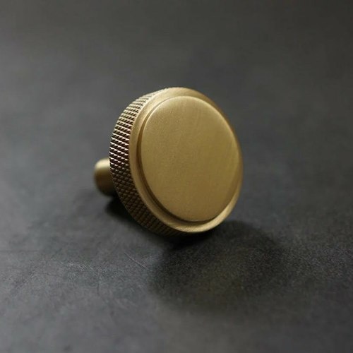 Brass Round Knurled Solid Brass Drawer Knobs
