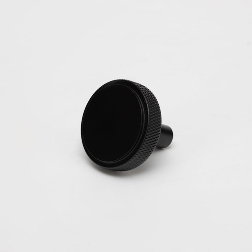Black Round Knurled Solid Brass Drawer Knobs