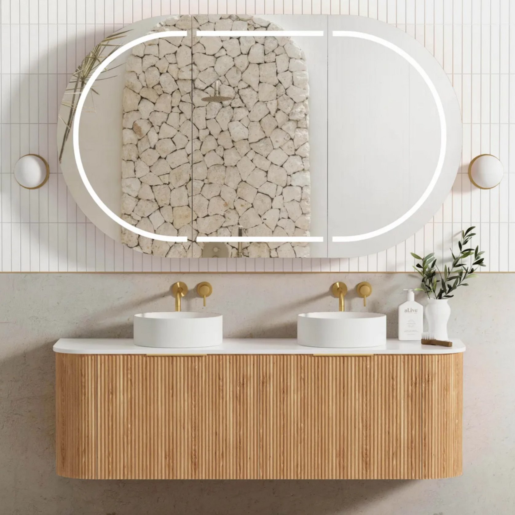 Otti Bondi Curve | Vanity | 1500 | Woodland Oak | ArchiPro AU