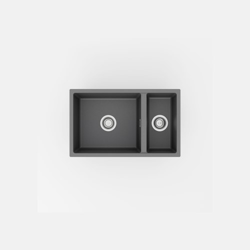 Charcoal Aura 650 (450+200) Double Bowl Granite Sink