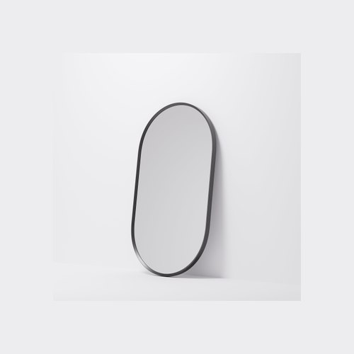 Gunmetal Aspect 500 Oval Framed Mirror