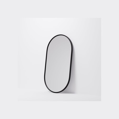 Black Aspect 500 Oval Framed Mirror