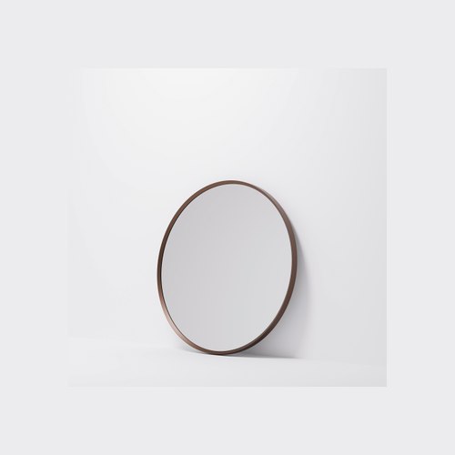 Brushed bronze Aspect 700 Round Framed Mirror