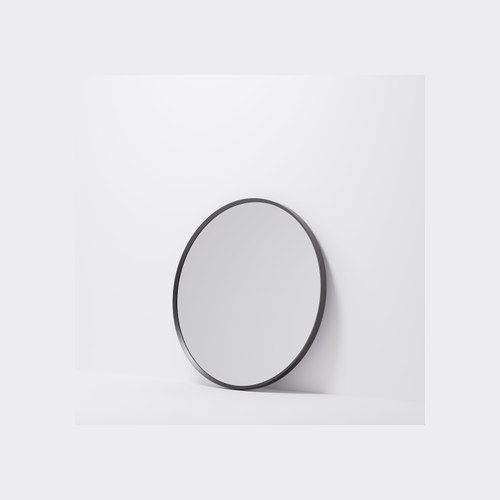 Gunmetal Aspect 700 Round Framed Mirror