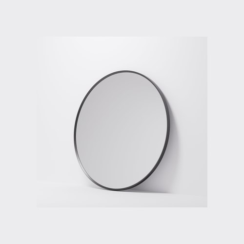 Gunmetal Aspect 1050 Round Framed Mirror