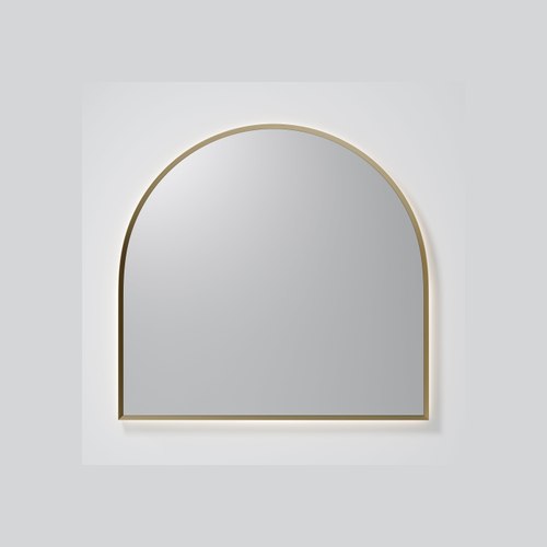 Brushed Brass Aura Arch 1150x1100 LED Mirror