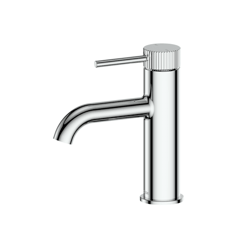 Chrome Code Nature Piper Basin Mixer | Textured Handle