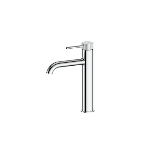 Chrome Nature Piper Basin Mixer Mid | Textured Handle