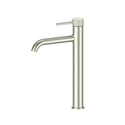 Brushed Nickel Code Nature Lineare Basin Mixer Tall | Textured Handle