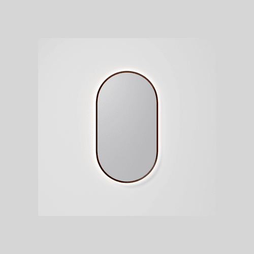 Brushed bronze Aura Oval 500x1050 LED Mirror