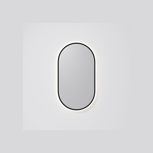 Black Aura Oval 500x1050 LED Mirror