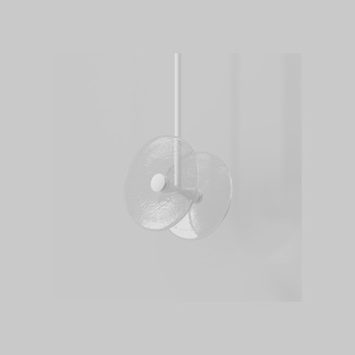 Matte White Coral Duo Rod Pendant - Clear