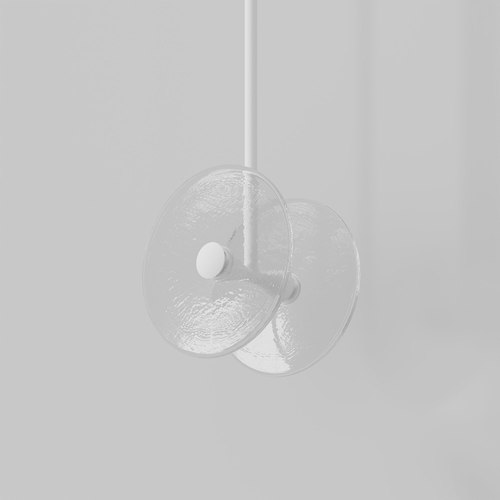 Matte White Coral Duo Rod Pendant - Clear