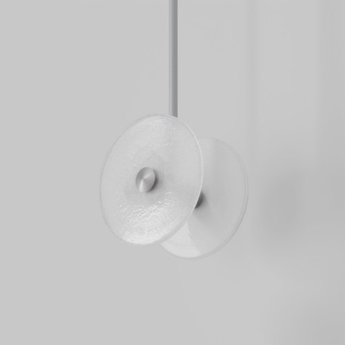 Steel Coral Duo Rod Pendant - Frosted