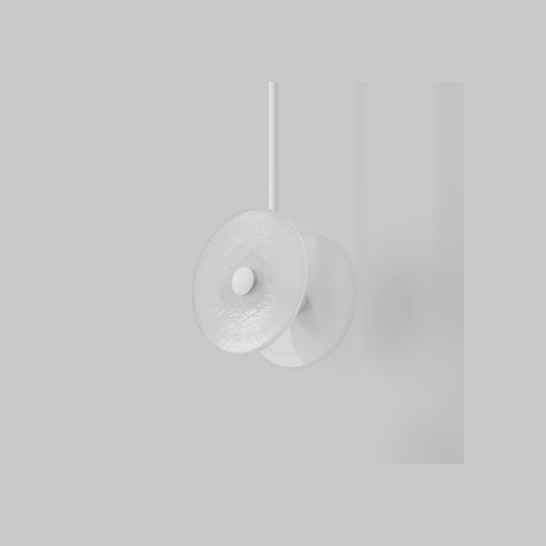 Matte White Coral Duo Rod Pendant - Frosted
