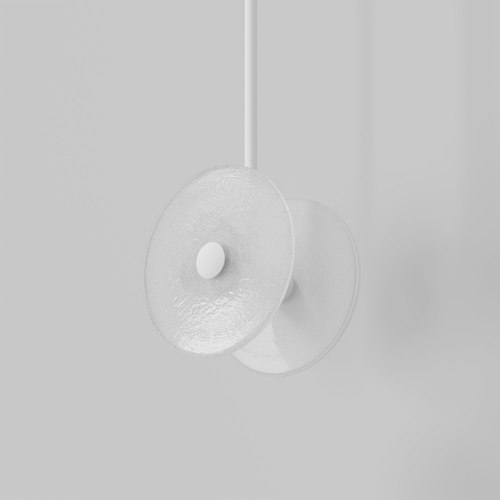 Matte White Coral Duo Rod Pendant - Frosted
