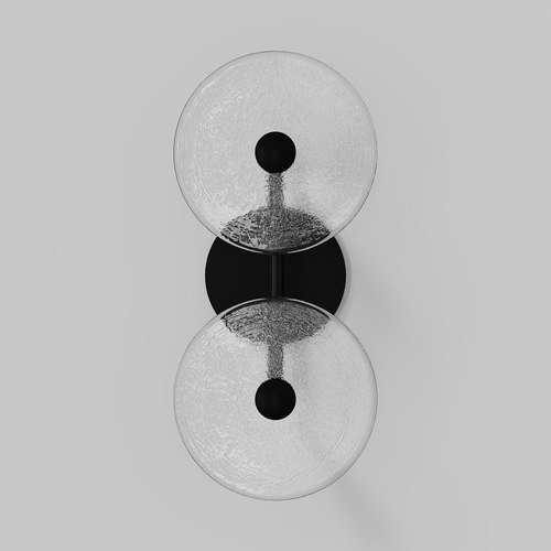 Matte Black Coral Duo Rod Wall Light - (Centered)