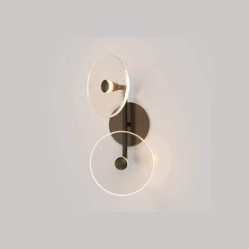 Medium Bronze Coral Duo Rod Wall Light - (Off-Centered)