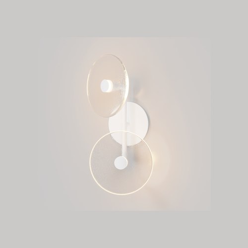 Matte White Coral Duo Rod Wall Light - (Off-Centered)