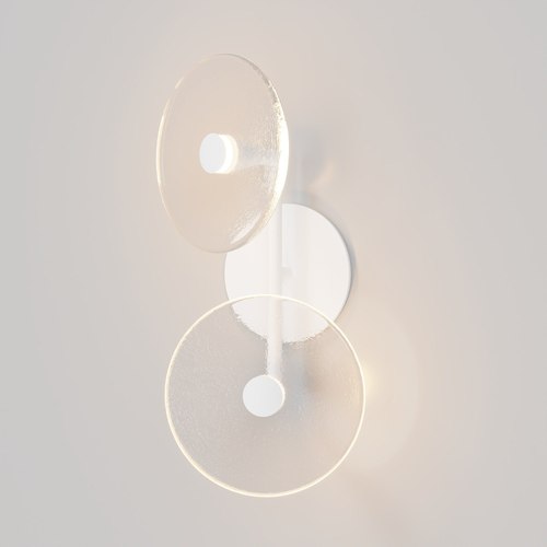 Matte White Coral Duo Rod Wall Light - (Off-Centered)