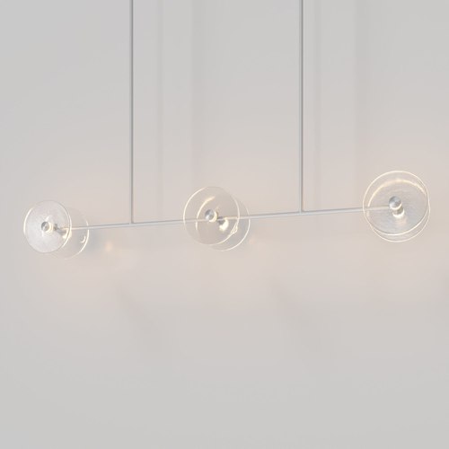 Steel Coral Linear Rod Pendant (Six Coral Pieces)