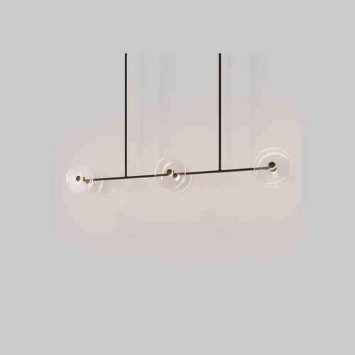 Medium Bronze Coral Linear Rod Pendant (Six Coral Pieces)