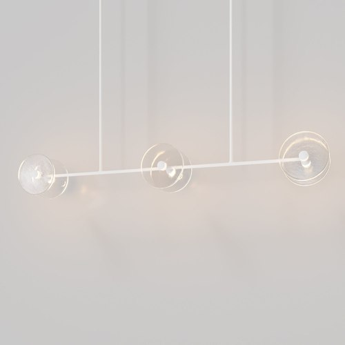 Matte White Coral Linear Rod Pendant (Six Coral Pieces)