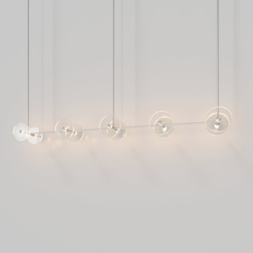 Steel Coral Linear Rod Pendant (Ten Coral Pieces)