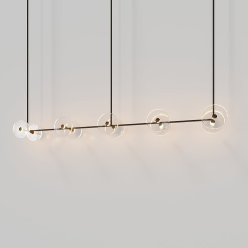 Medium Bronze Coral Linear Rod Pendant (Ten Coral Pieces)