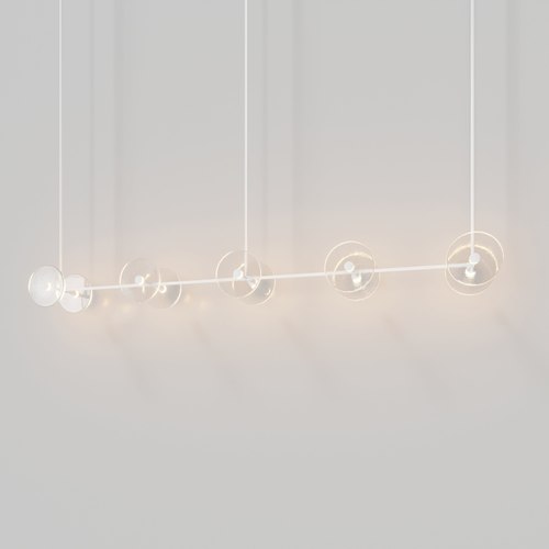 Matte White Coral Linear Rod Pendant (Ten Coral Pieces)