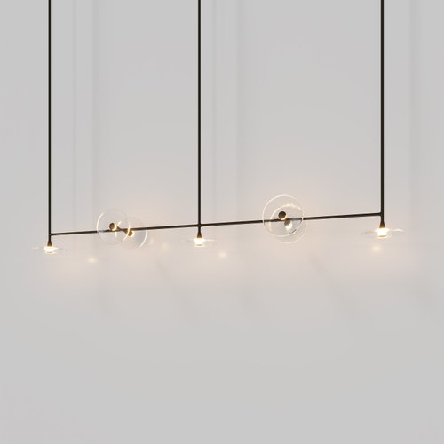 Medium Bronze Coral Linear Rod Pendant (Seven Coral Pieces)