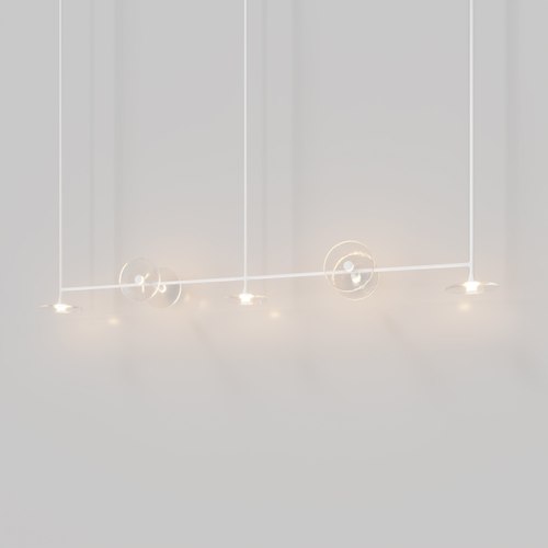 Matte White Coral Linear Rod Pendant (Seven Coral Pieces)