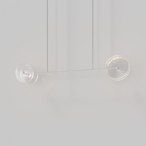 Steel Coral Linear Rod Pendant ( Four Coral Pieces )