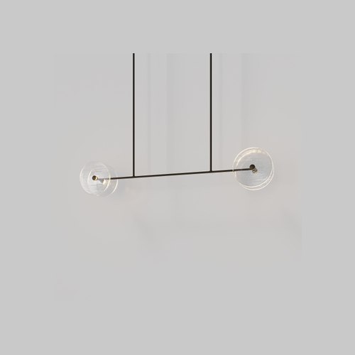 Medium Bronze Coral Linear Rod Pendant ( Four Coral Pieces )